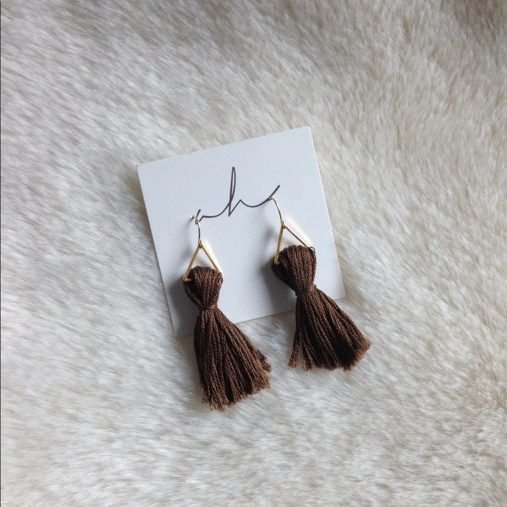 5 for $45 Gold and Brown Tassel Drop Earrings NWT